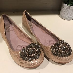 Vince Camuto brushed gold embellished flats 8.